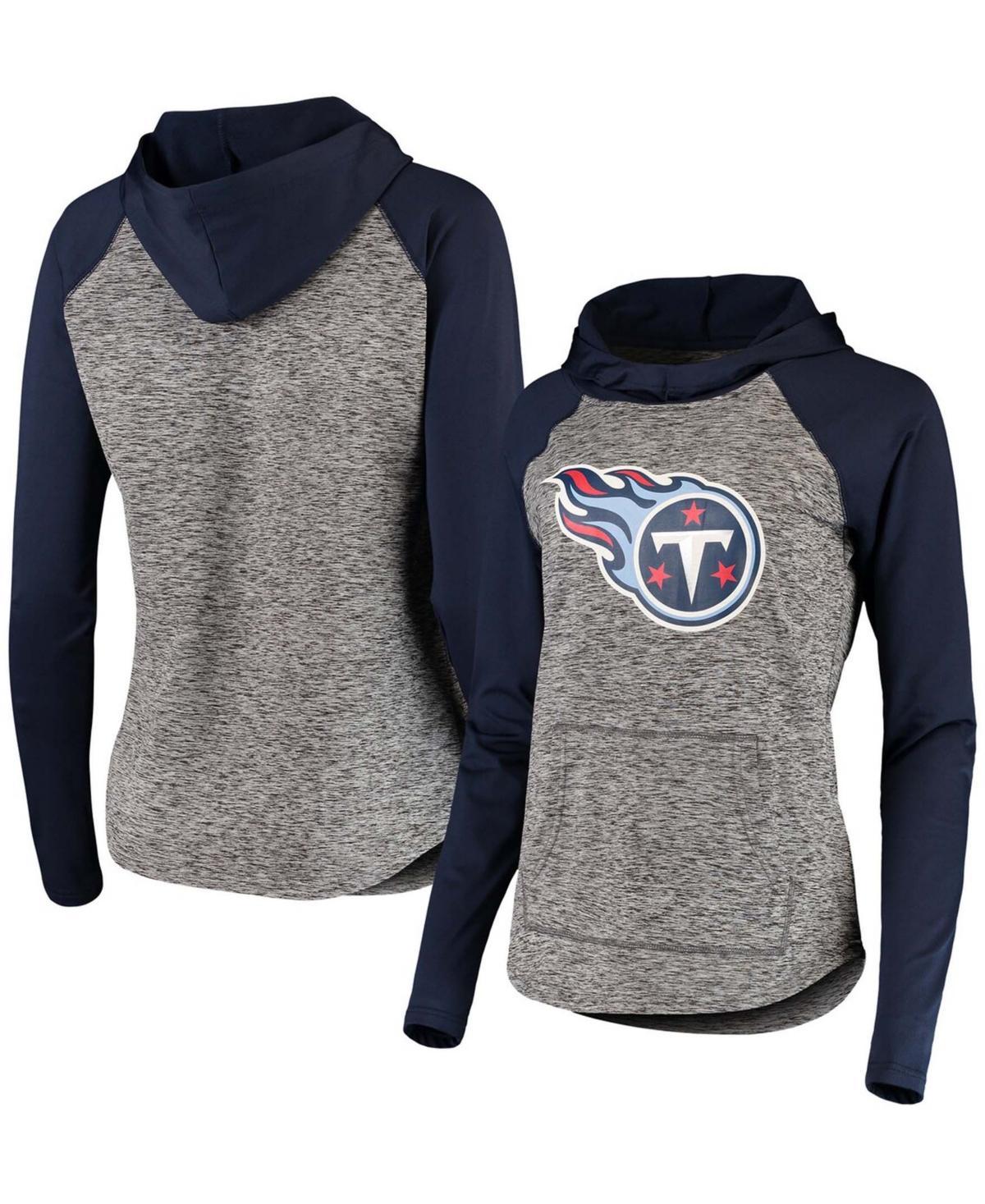 Womens Heathered Gray-Navy Tennessee Titans Championship Ring Pullover Hoodie Product Image