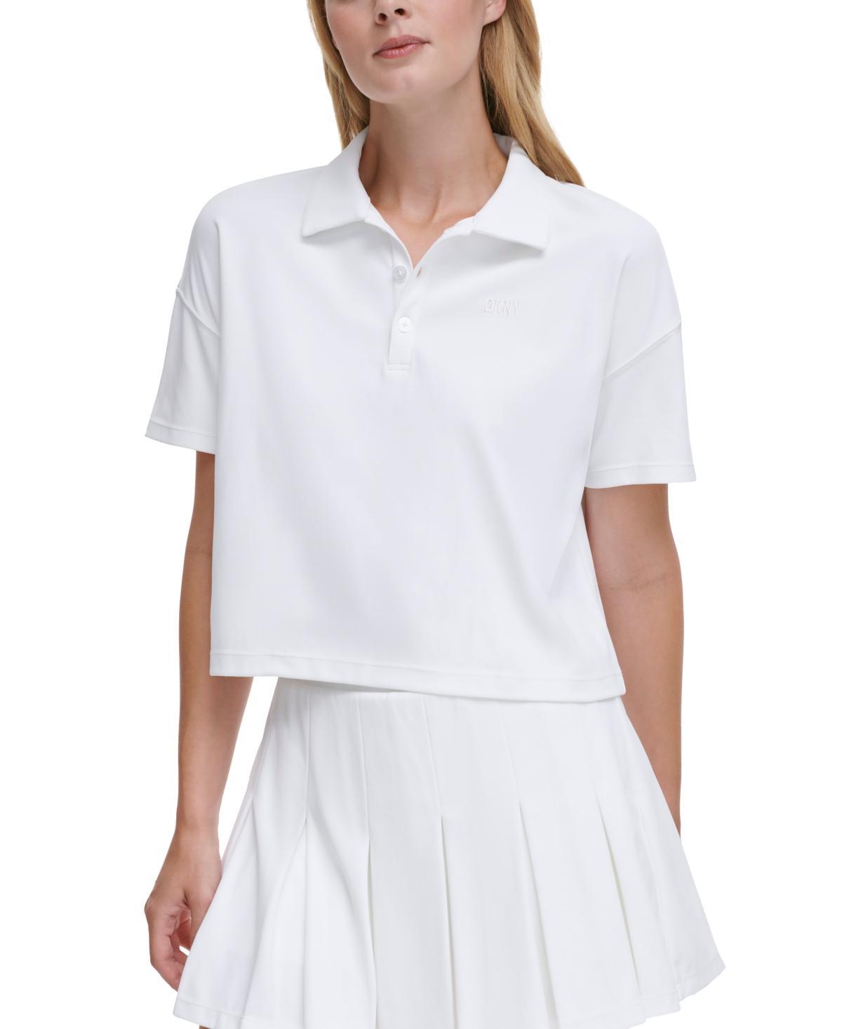 Dkny Sport Womens Tech Pique Short-Sleeve Cropped Polo Shirt product image