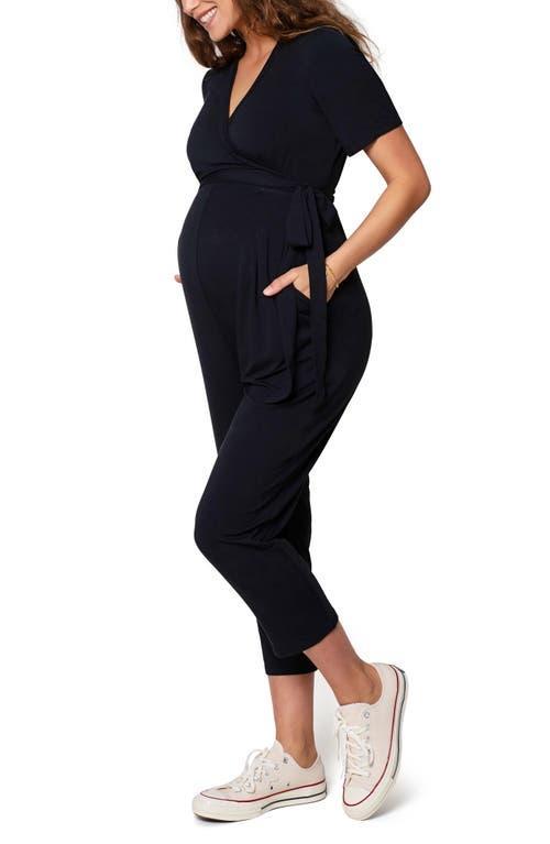 Ingrid & Isabel Maternity Short Sleeve Knit Jumpsuit Product Image