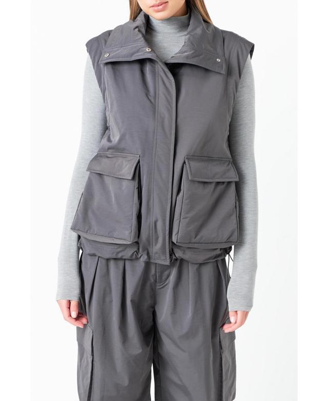 Womens Snap Button Boxy Vest Product Image