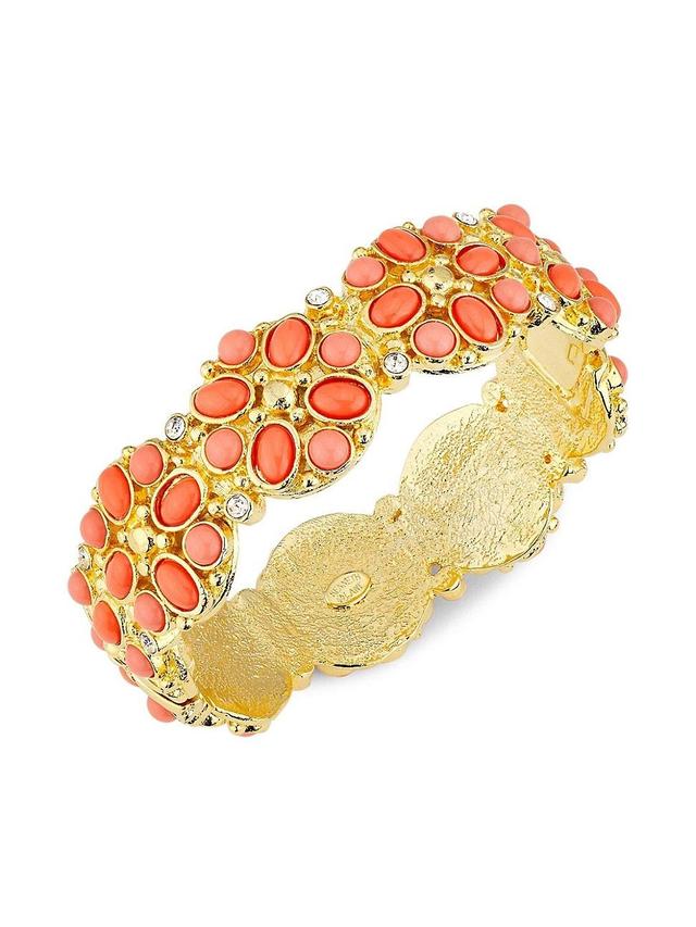 Womens Goldtone & Multi-Stone Flower Bracelet Product Image