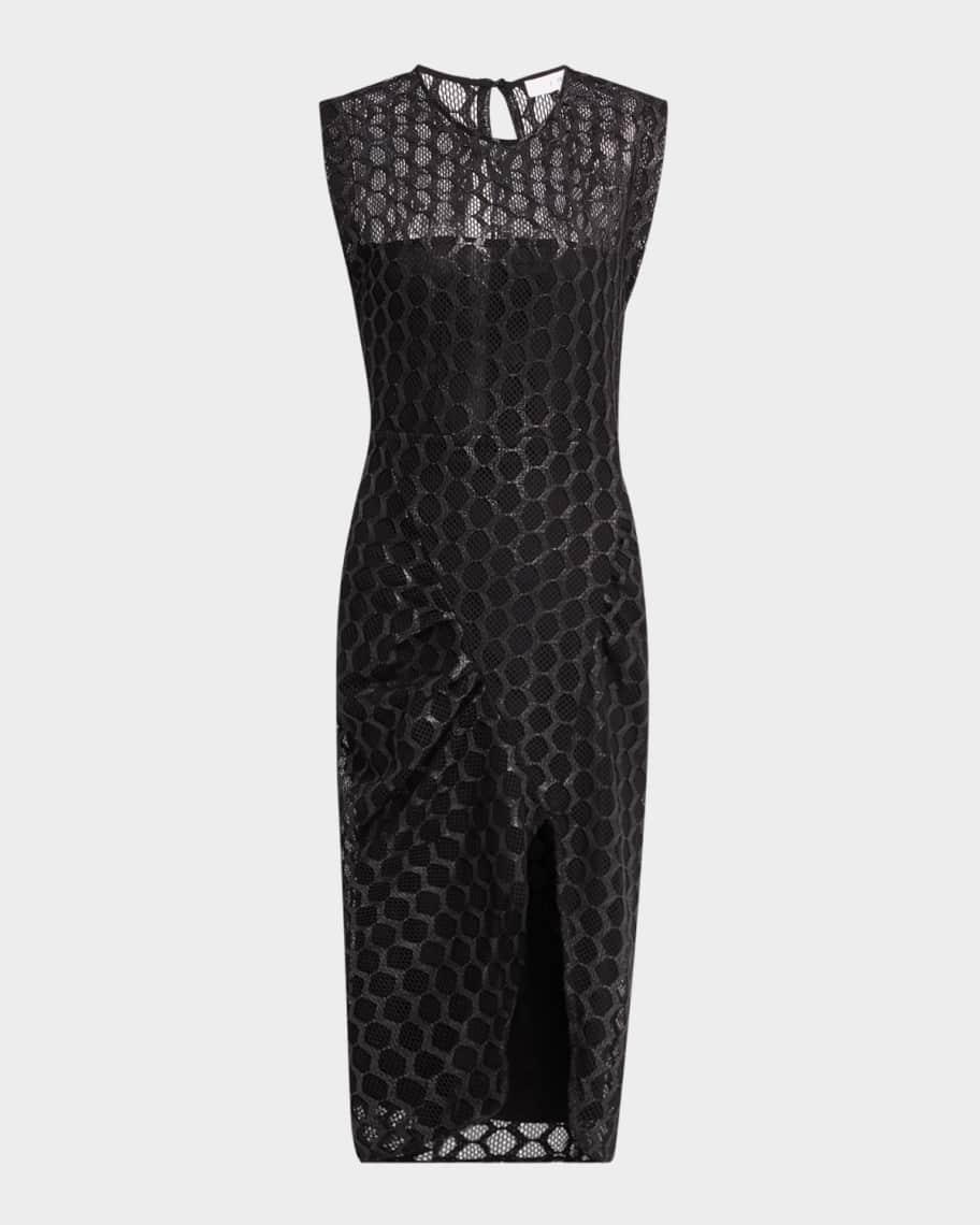 Zilaya Sleeveless Mesh Net Midi Dress Product Image