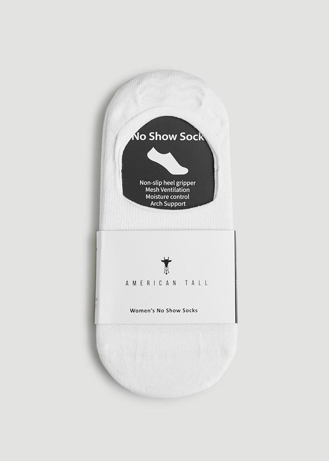 No-Show Socks for Tall Women 3-Pack in White Product Image