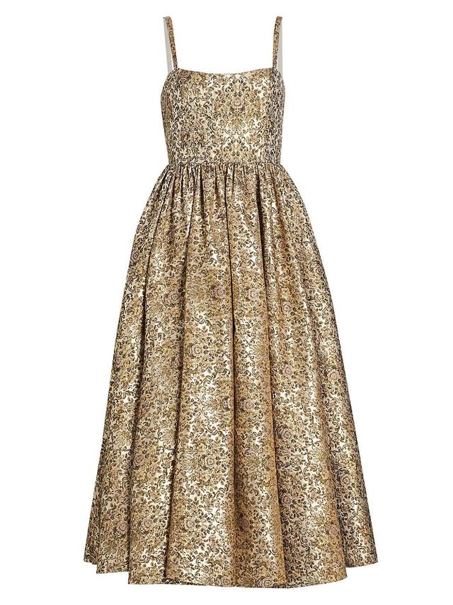 Womens Fay Metallic Jacquard Midi-Dress Product Image