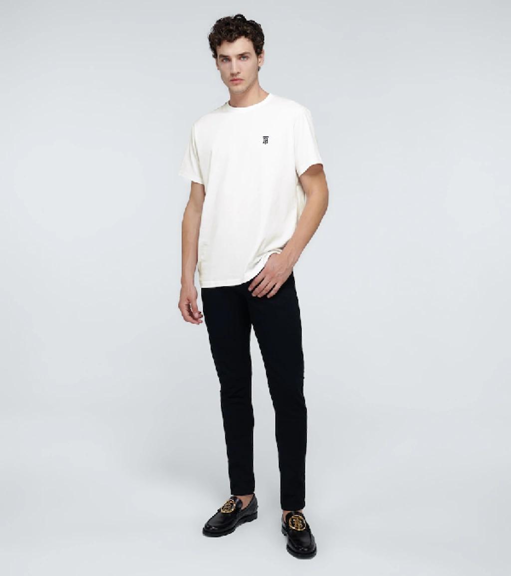 Parker Logo-embroidered Cotton-blend T-shirt In White Product Image