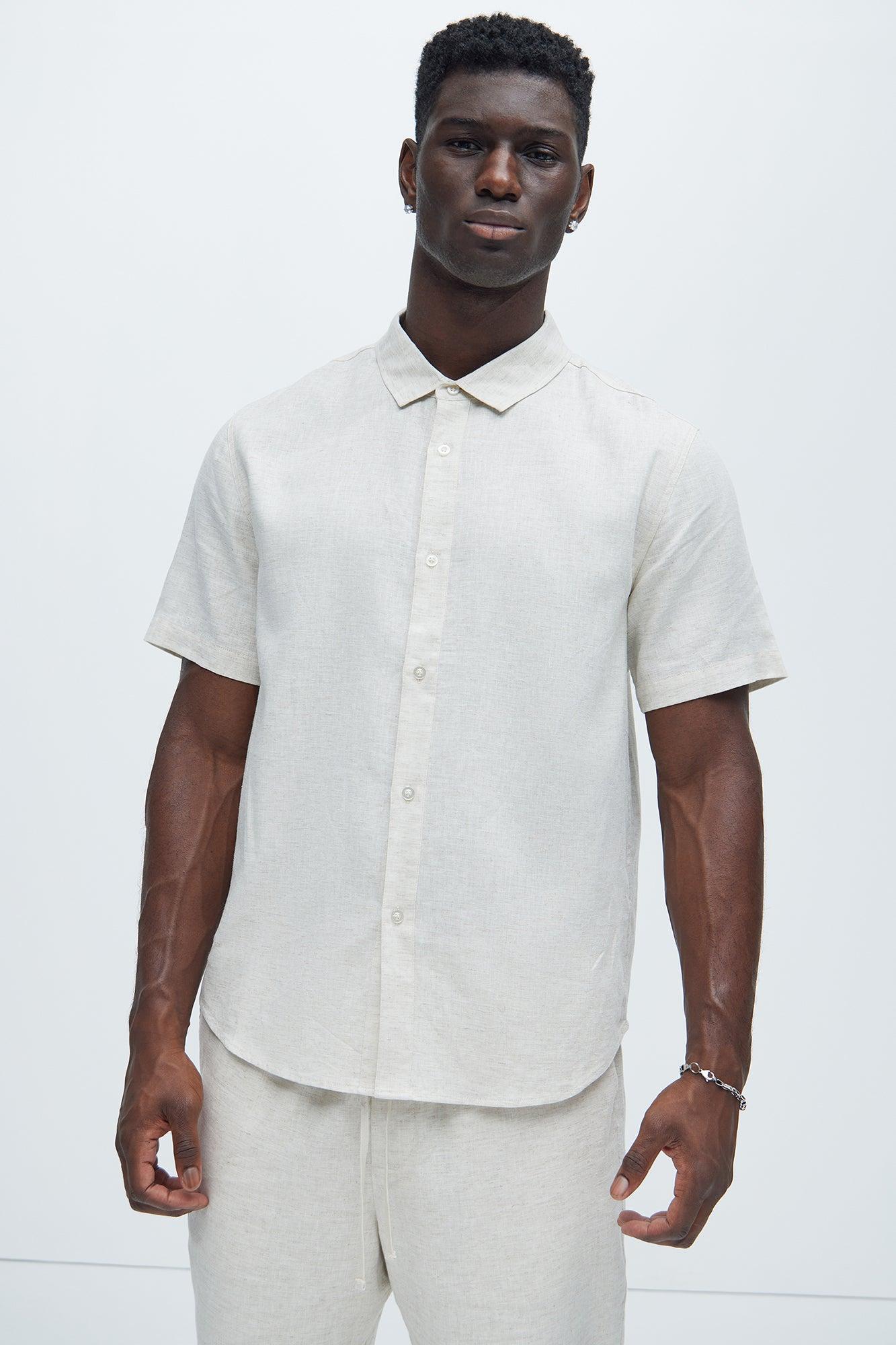 Bahamas Linen Classic Button Up Shirt - Oatmeal Product Image