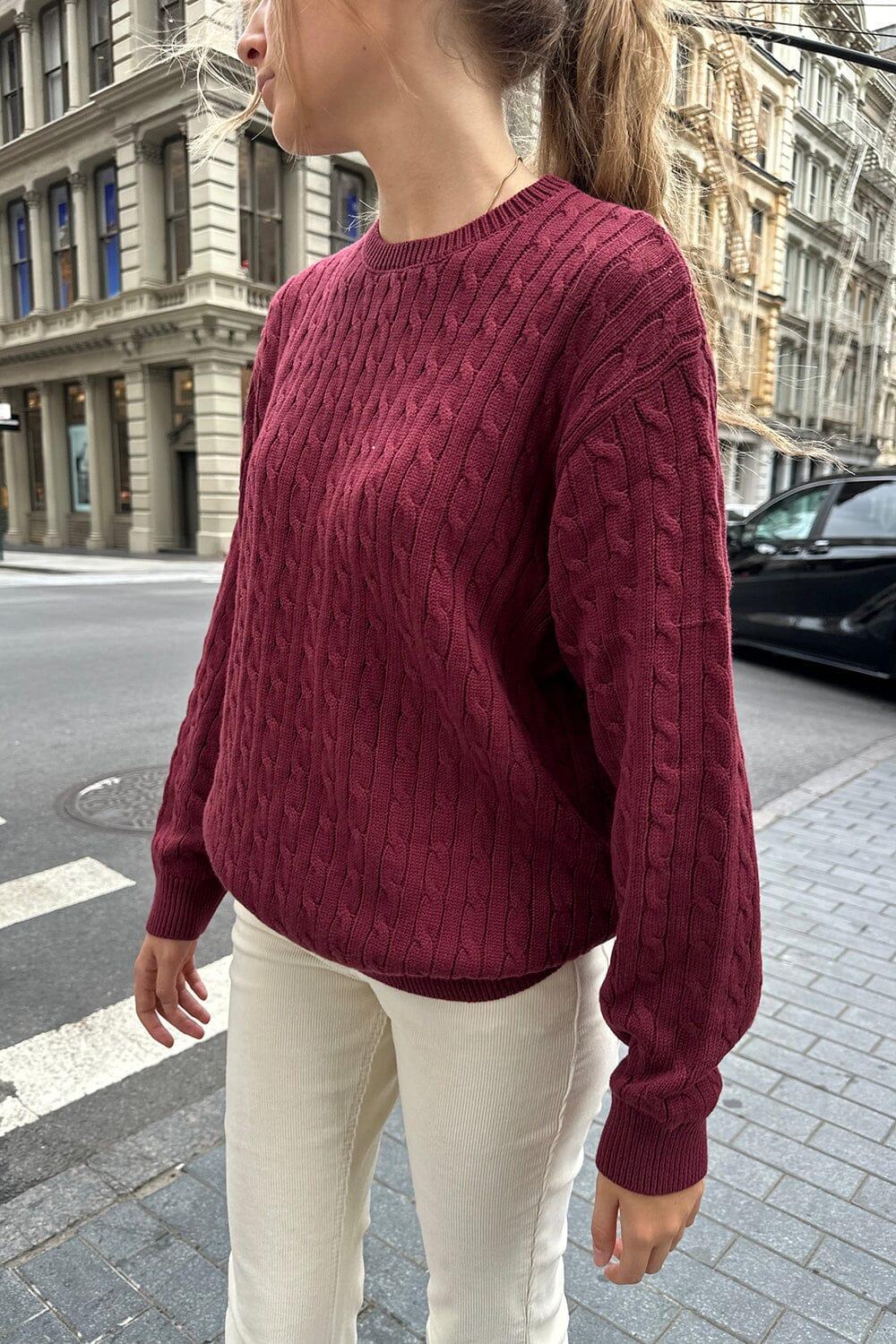 Brianna Cotton Cable Knit Sweater Product Image