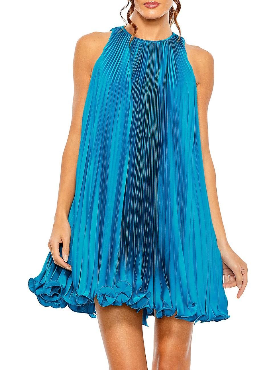 Womens Pleated Ruffled Minidress Product Image