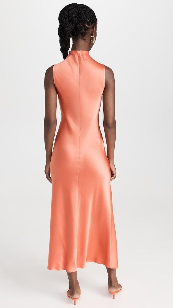 LAPOINTE Double Face Satin Drape Neck Sleeveless Dress | Shopbop Product Image