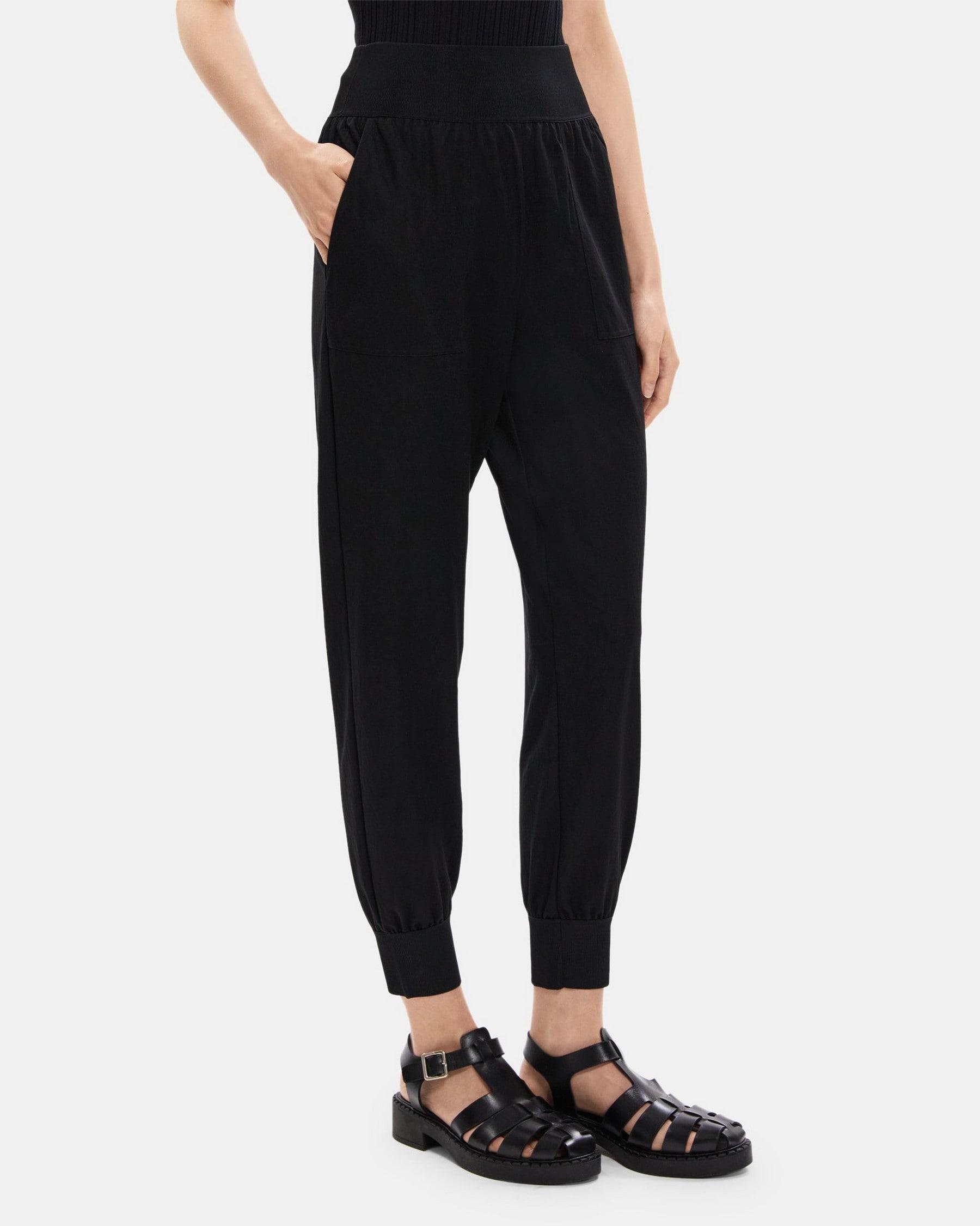 Cropped Jogger Pant in Viscose-Blend Piqué Product Image