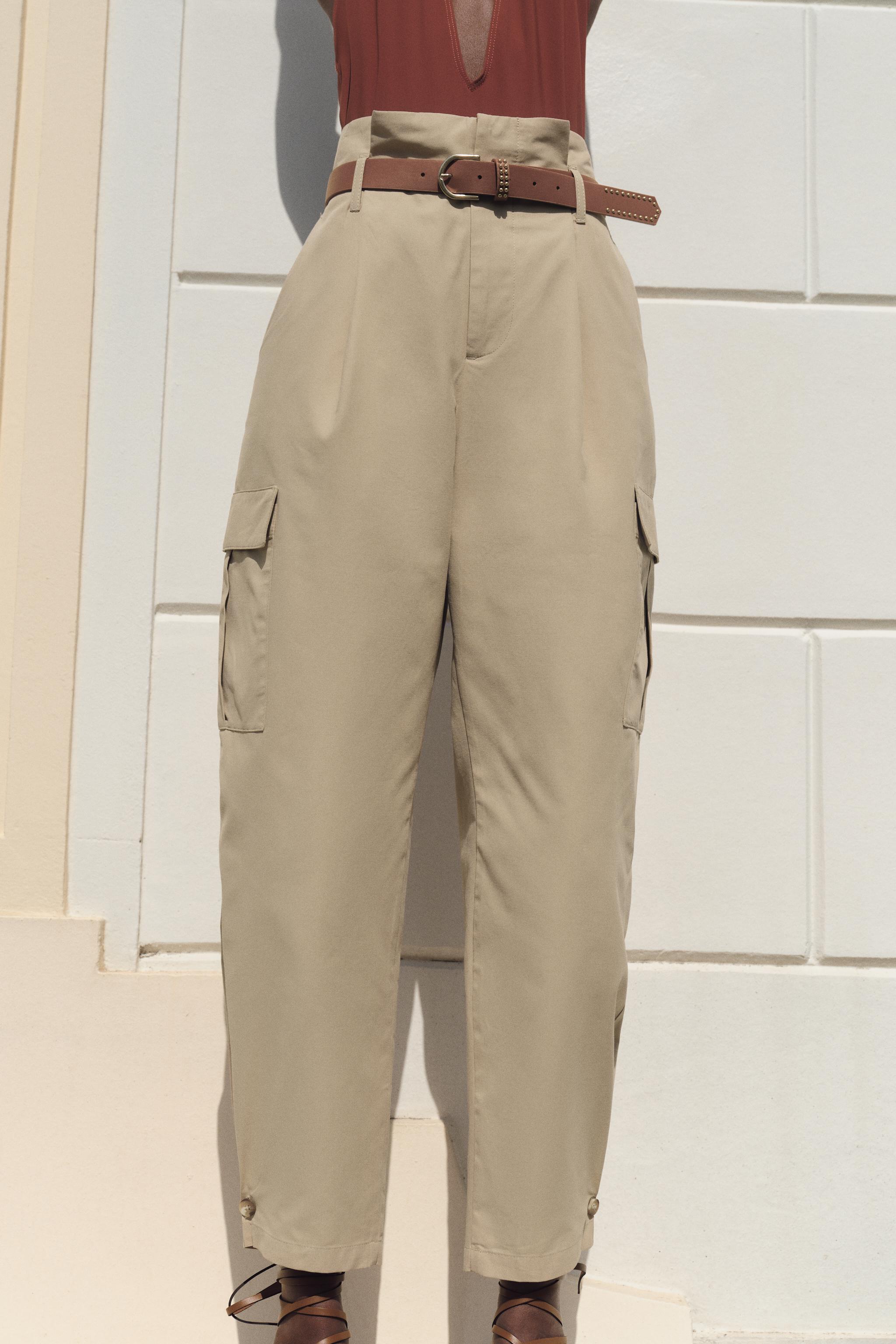 BELTED PAPERBAG CARGO PANTS Product Image