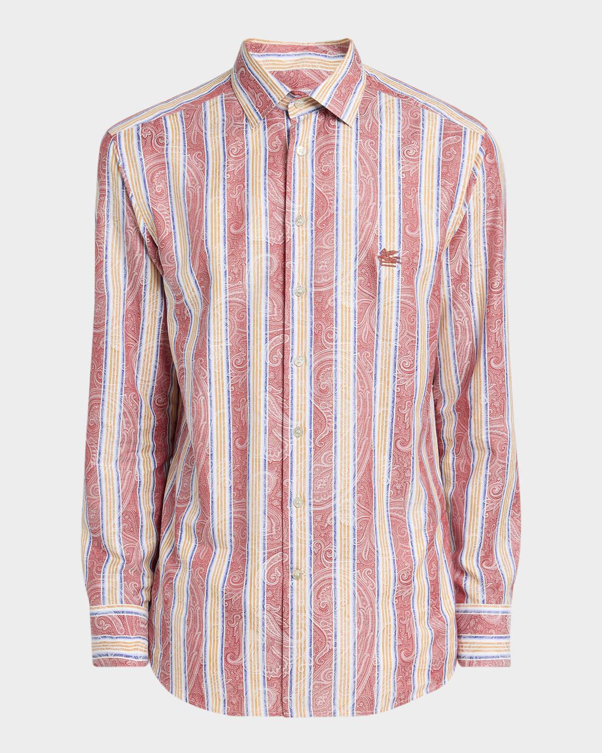 Mens Striped Paisley Sport Shirt Product Image