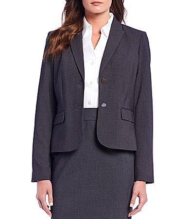 Calvin Klein Petite Size Notch Collar Long Sleeve Jacket Product Image