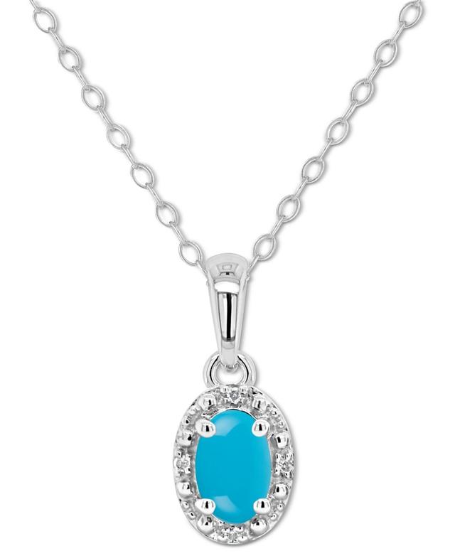 Celebration Gems Sterling Silver Oval Labradorite & Diamond Accent Pendant Necklace, Womens Product Image