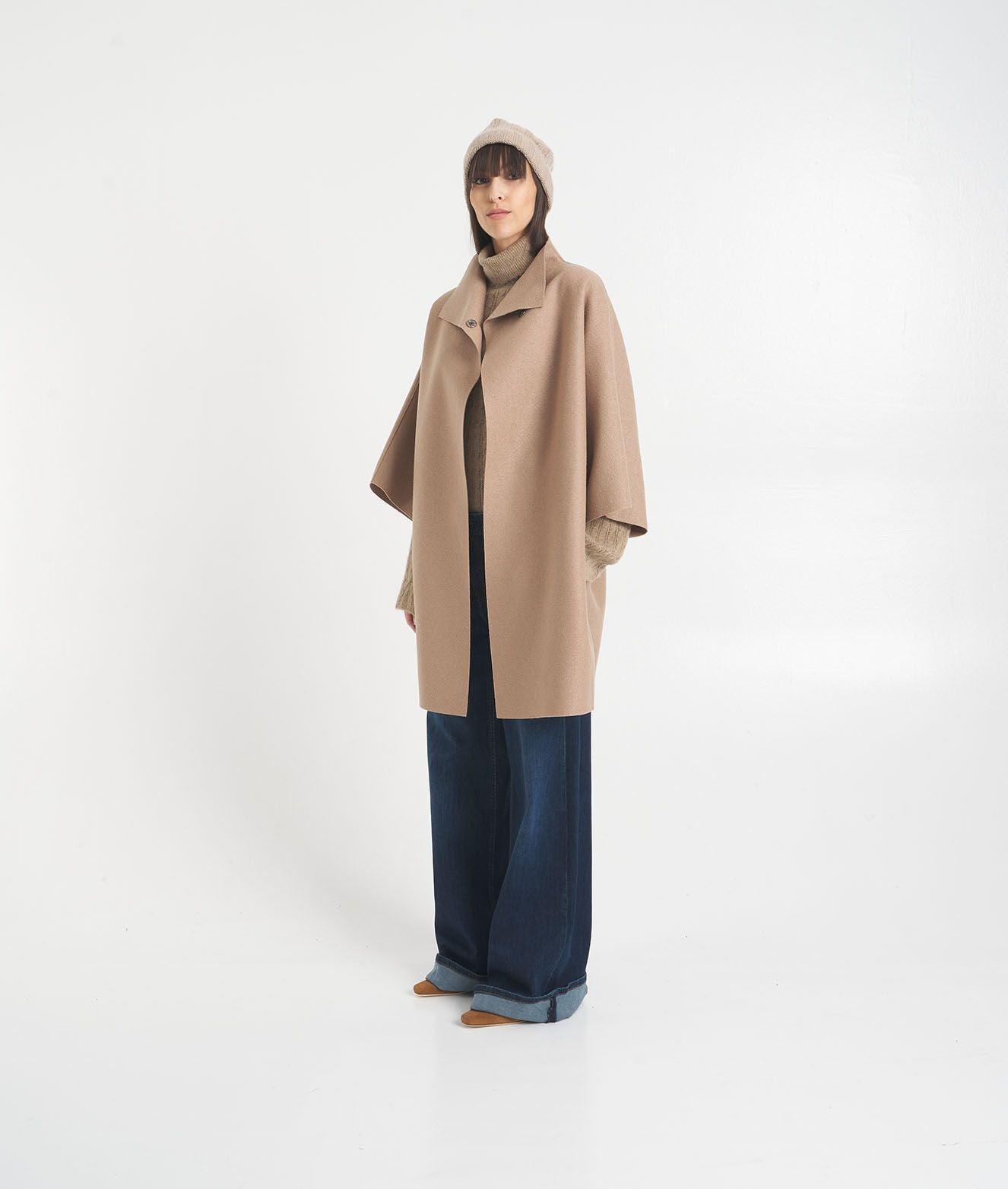 Kimono coat in pressed wool Product Image