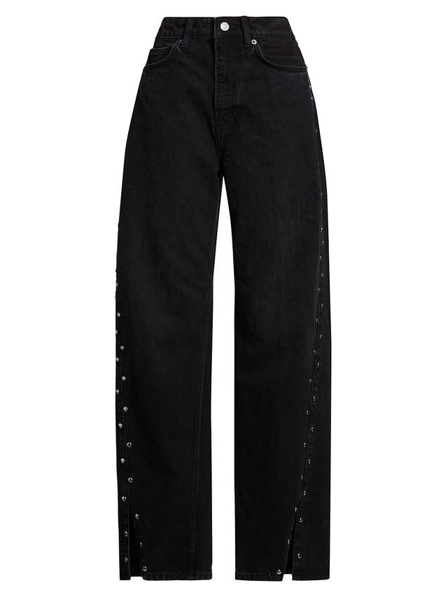 Womens Cary Studded High-Rise Straight-Leg Jeans Product Image