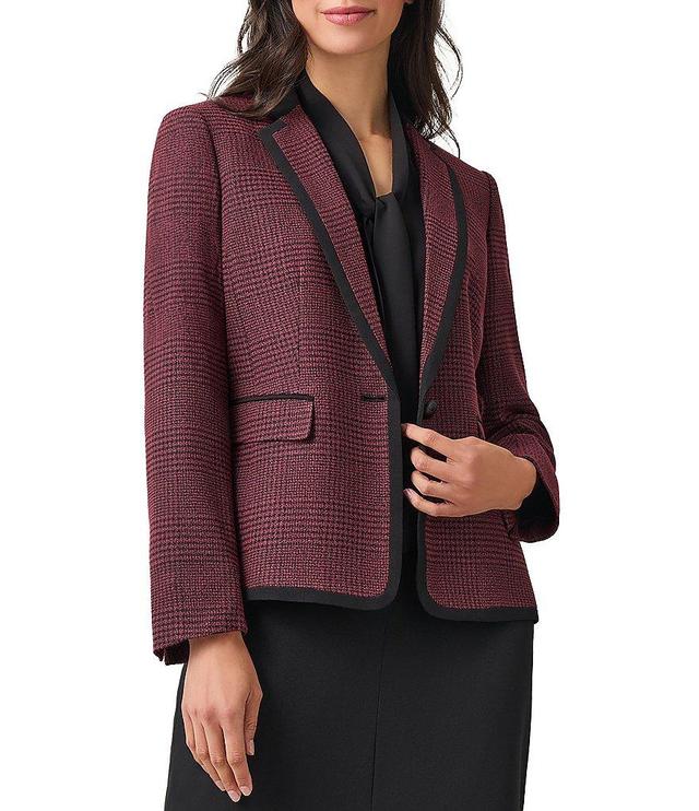 Kasper Plaid Framed One-Button Jacket Product Image