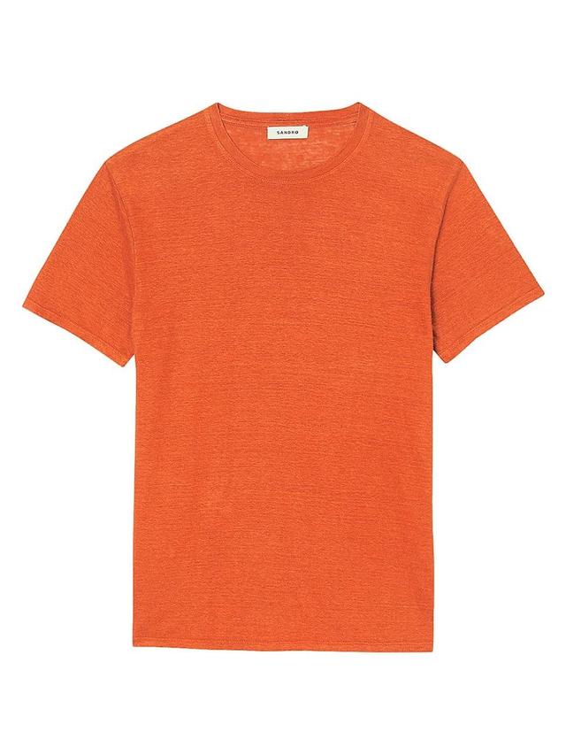 sandro Clash Linen Crewneck T-Shirt Product Image