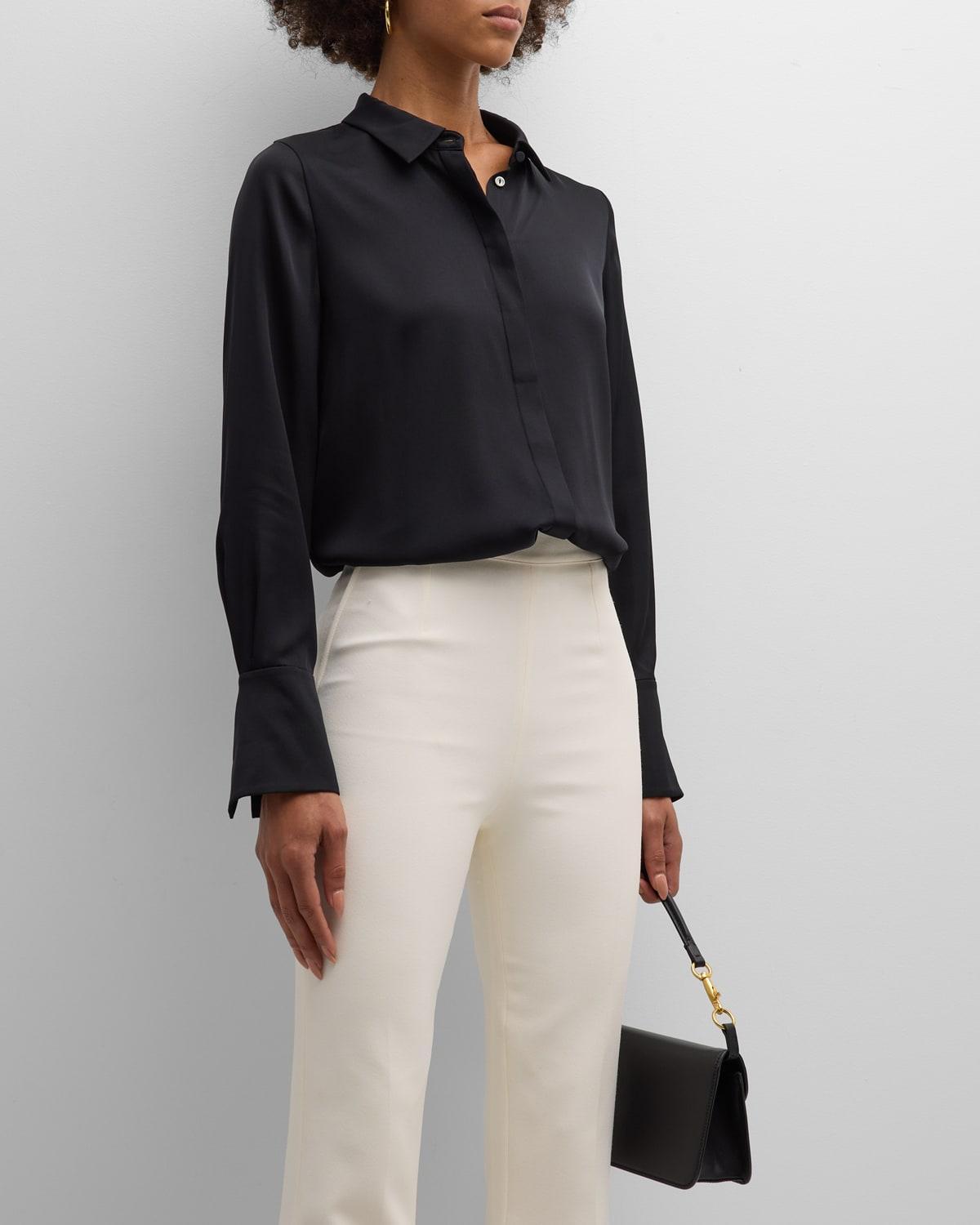 Womens Larissa Collared Silk-Blend Blouse Product Image