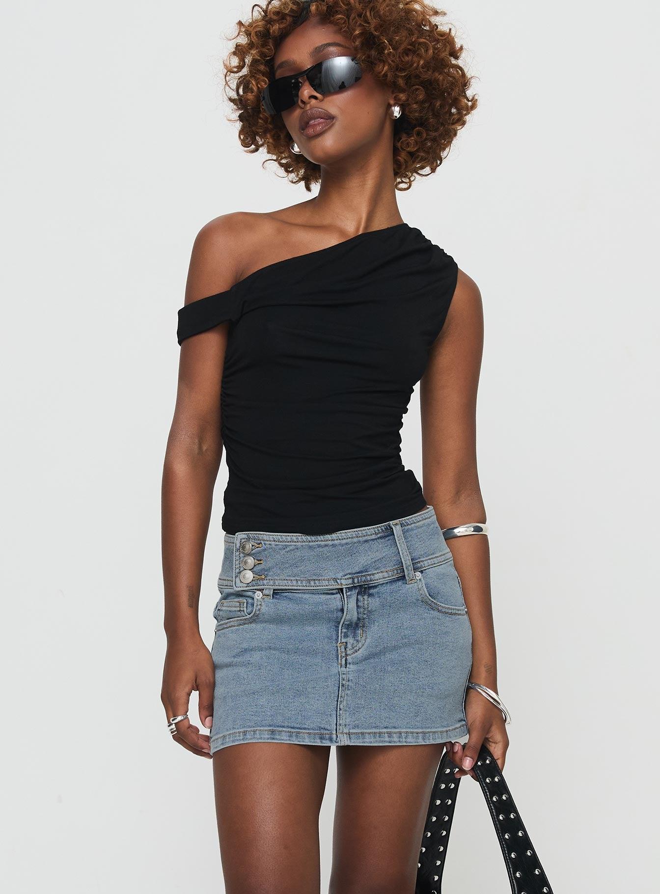 Brinkman Mini Skirt Light Wash Denim Product Image