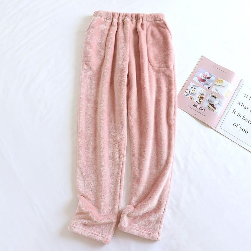 Couple Matching Plain Fleece Pajama Pants (Various Designs) Product Image