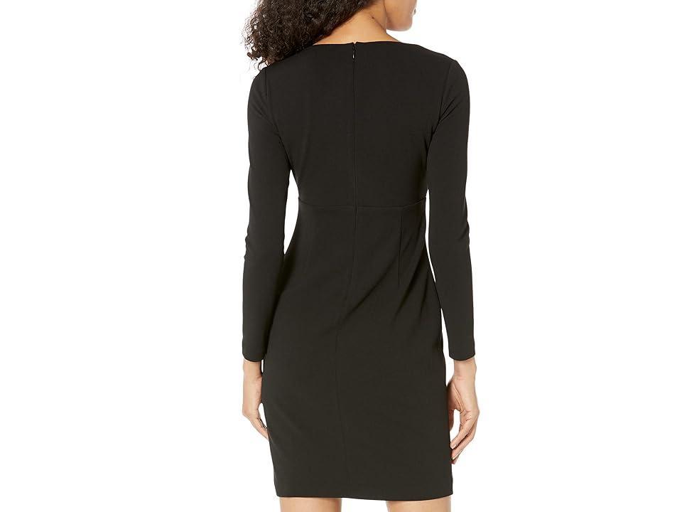 DKNY Womens Draped Sheath Dress - Black Product Image