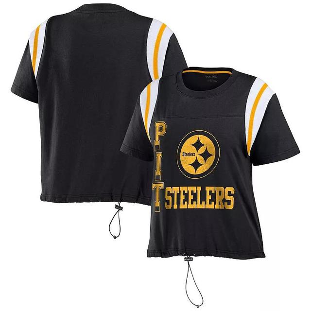 Womens WEAR by Erin Andrews Pittsburgh Steelers Cinched Colorblock T-Shirt Product Image