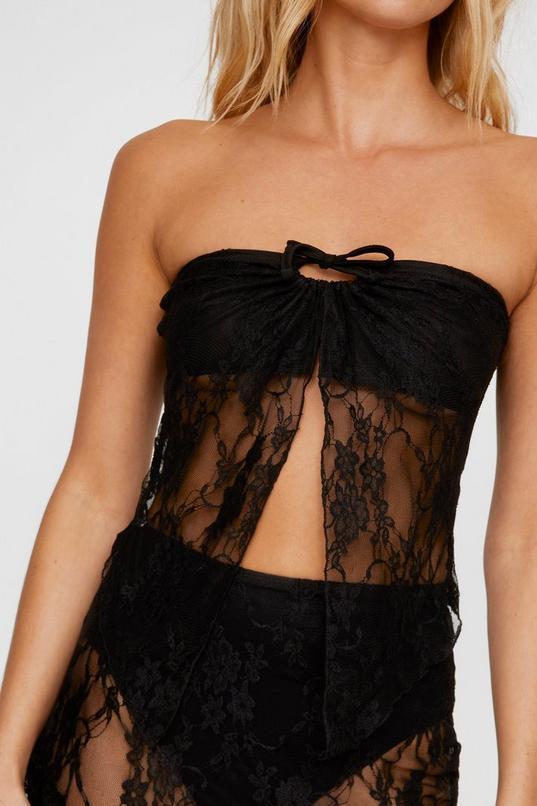 Lace Tie Front Bandeau Top Product Image