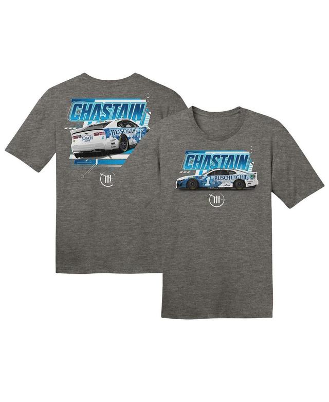 Trackhouse Racing Team Collection Mens Heather Charcoal Ross Chastain Busch Light Car T-Shirt Product Image