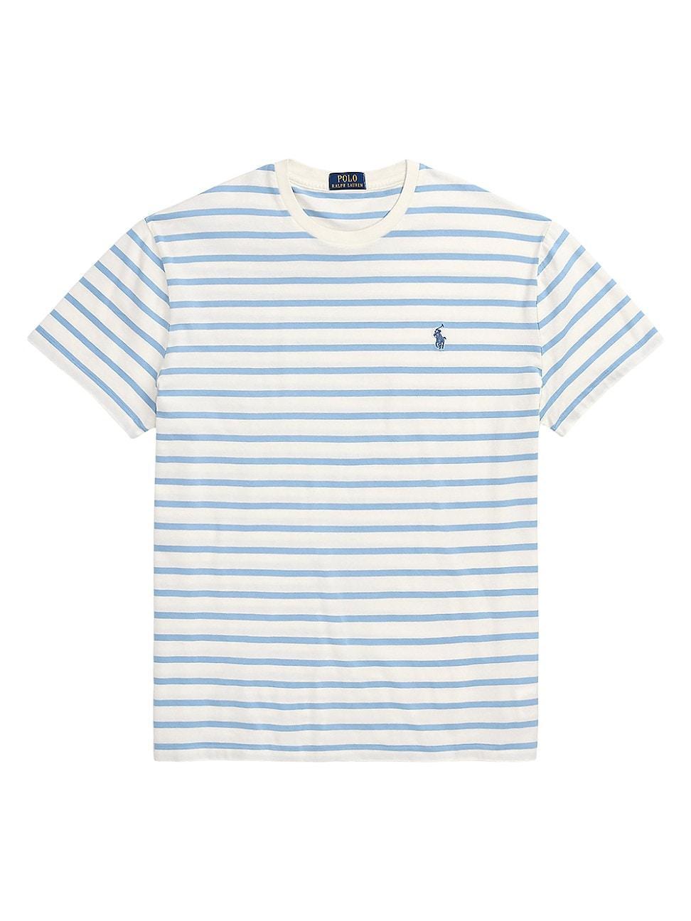 Mens Striped Jersey Crewneck T-Shirt Product Image