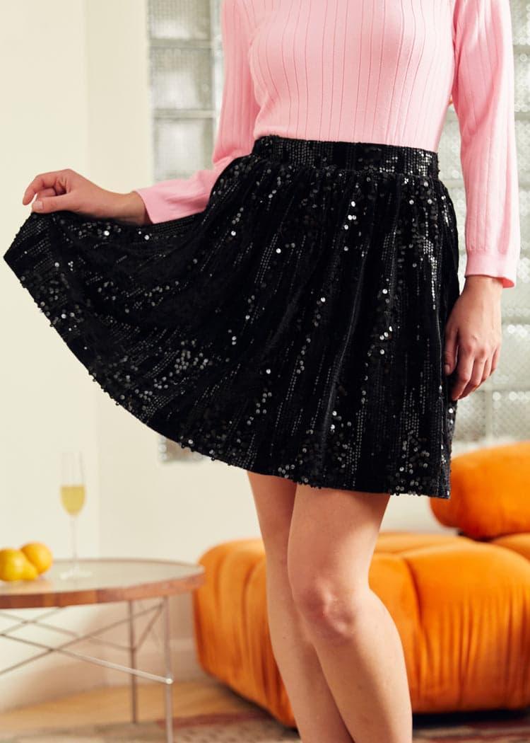 Midnight Muse Dirndl Velvet Skirt Product Image