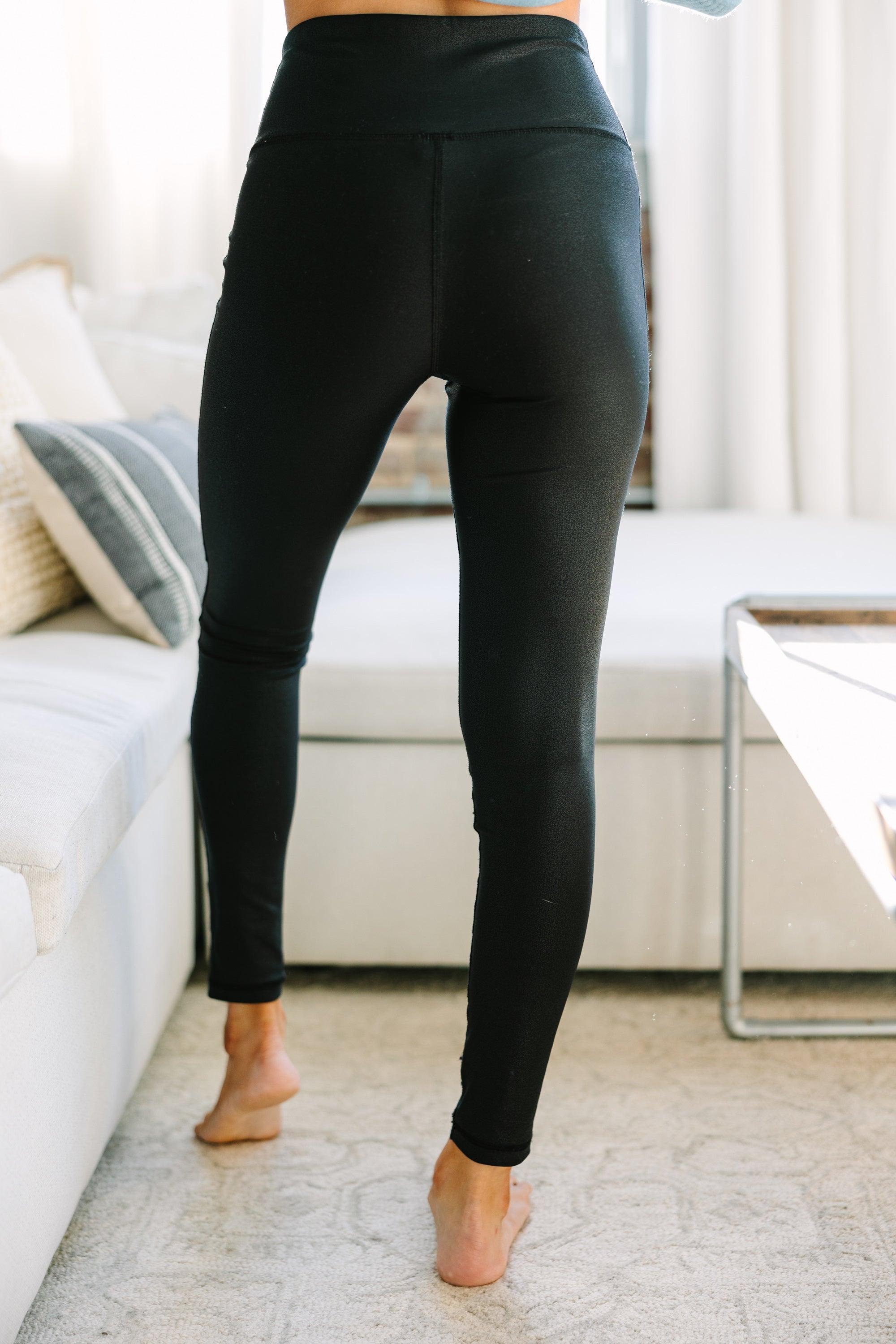 You'll Be Back Black Faux Leather Leggings Female Product Image