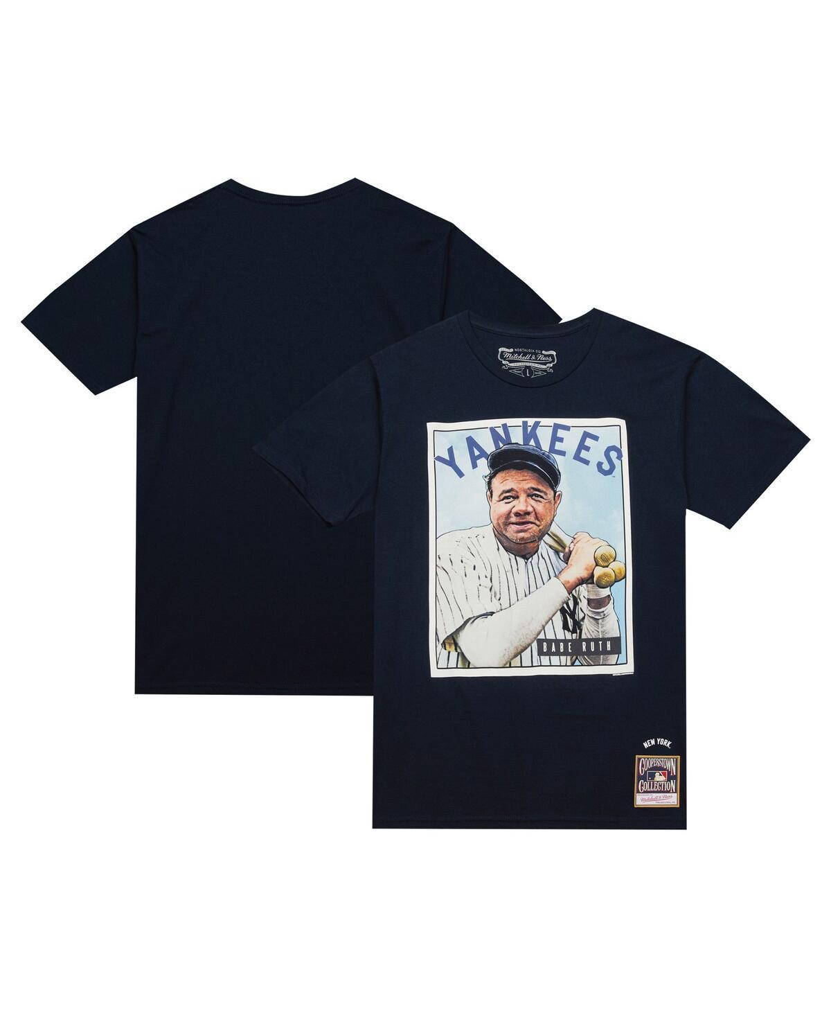 Mitchell & Ness Mens Babe Ruth Navy New York Yankees Cooperstown Collection Collectors Connection T-Shirt Product Image