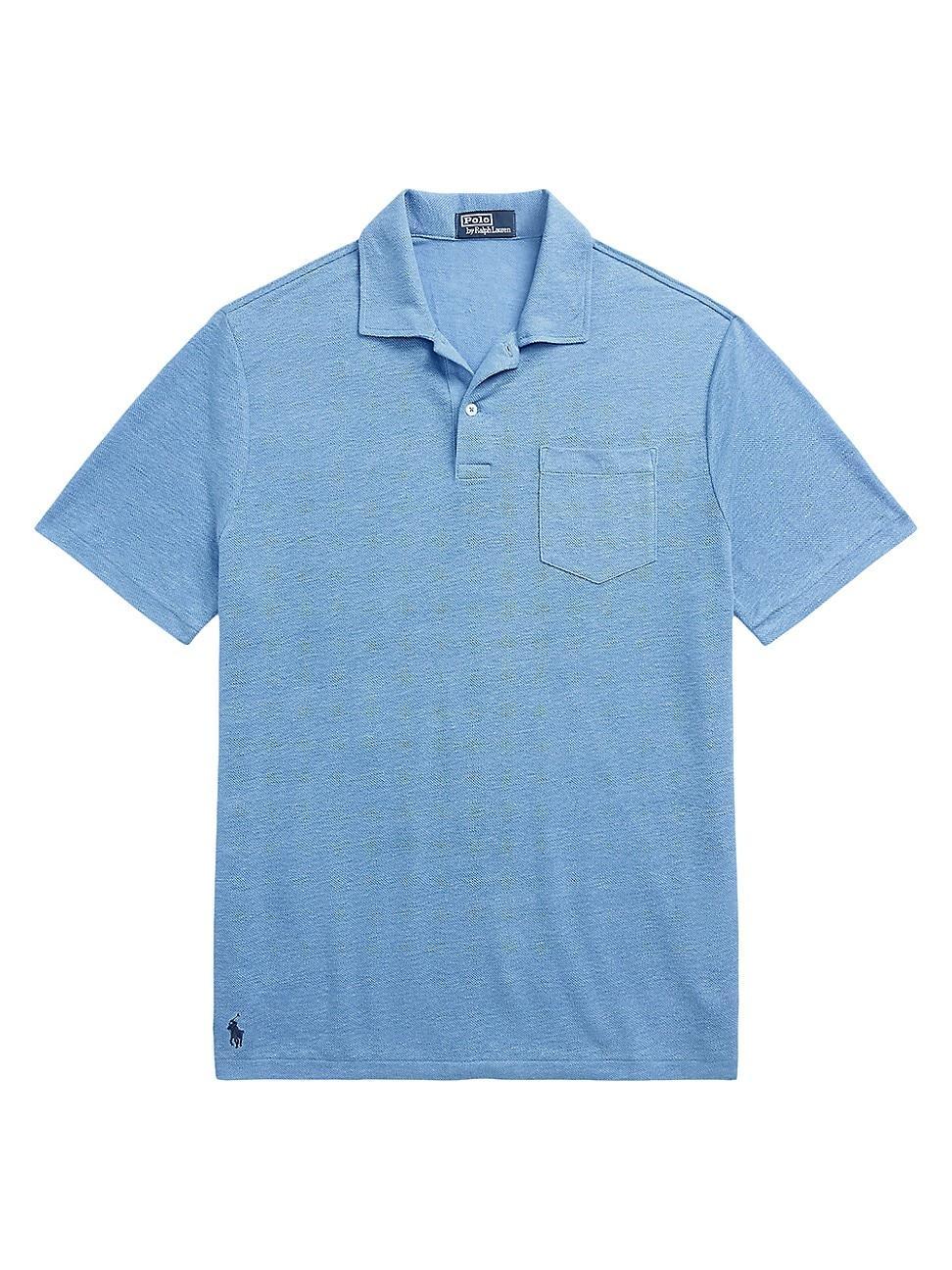 Mens Linen Polo Shirt Product Image