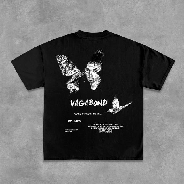 Casual Vagabond- Pattern Design Cotton T-Shirt Product Image