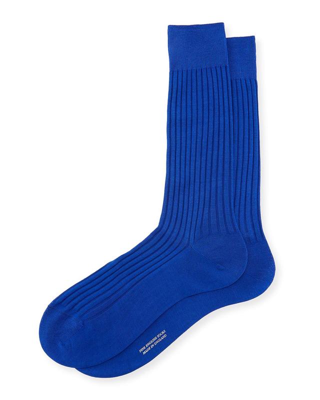 Mens Danvers Ribbed Cotton Mid-Calf Socks Product Image