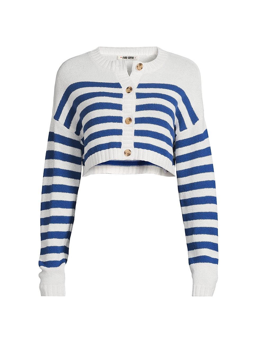 Womens Rodrigo Striped Crop Cardigan Product Image