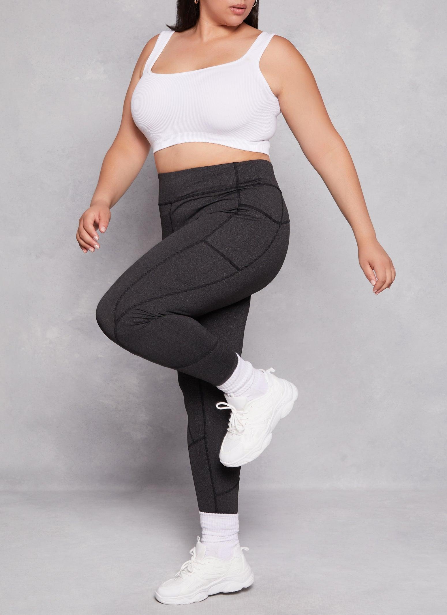 Womens Plus Size Side Pocket High Waist Leggings Product Image