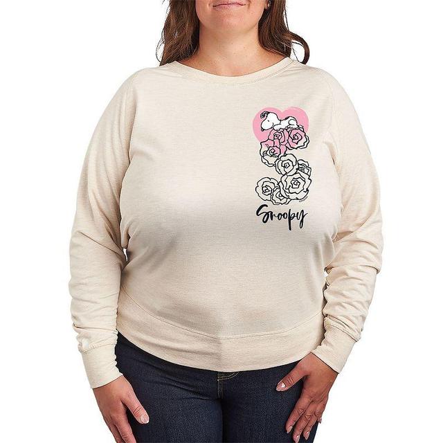 Plus Size Peanuts Snoopy Valentines Roses Graphic Tee, Womens Product Image