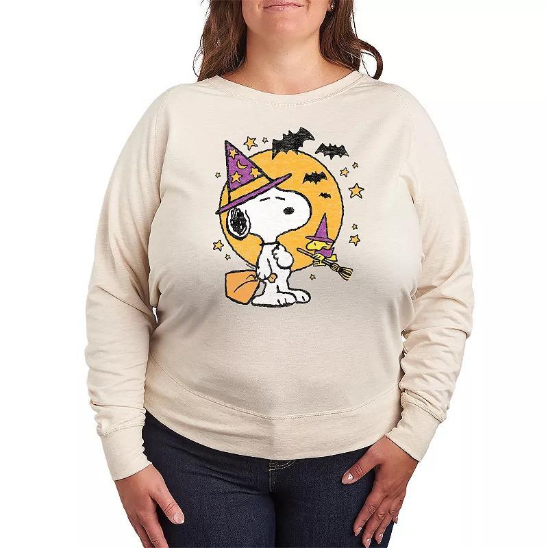 Plus Size Peanuts Snoopy & Woodstock Halloween Lightweight French Terry Sweatshirt, Womens Product Image