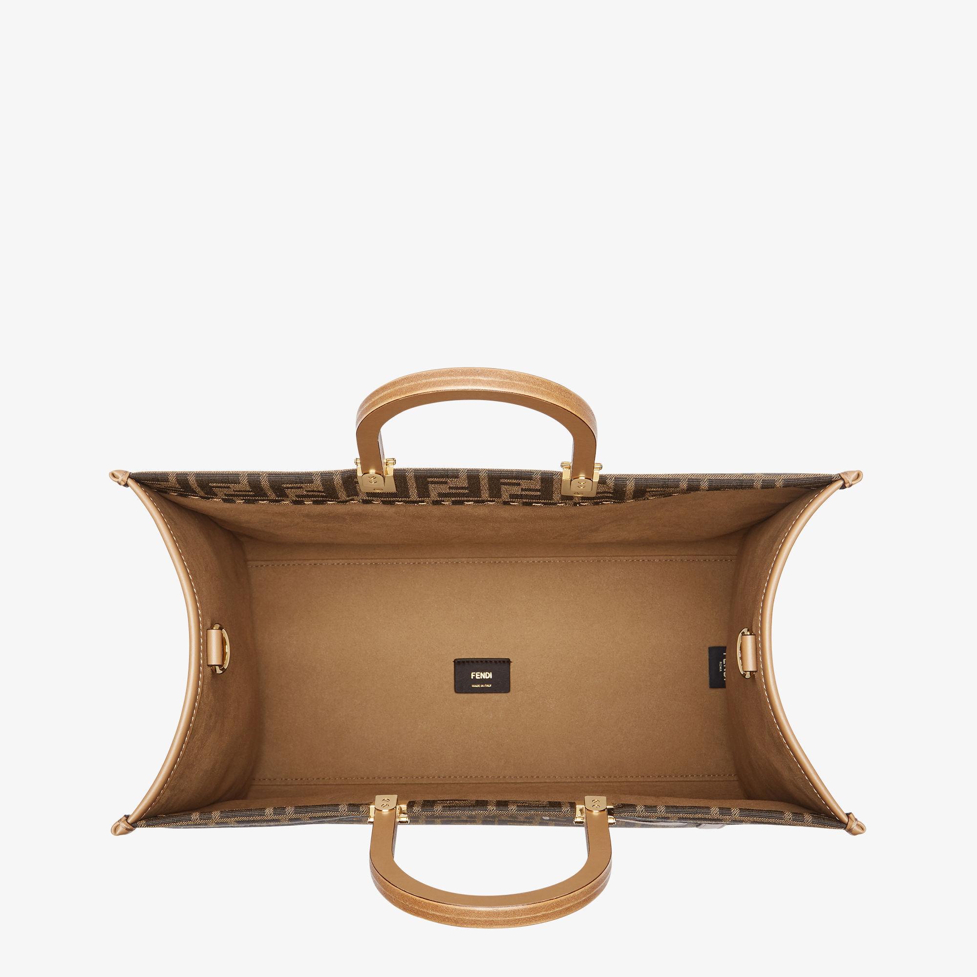 Fendi Sunshine LargeBrown FF jacquard fabric shopper Product Image