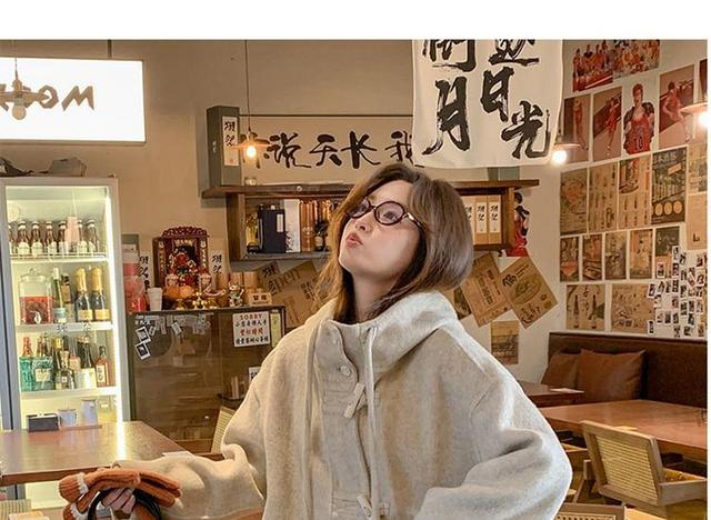 Plain Hooded Toggle Long Coat Product Image