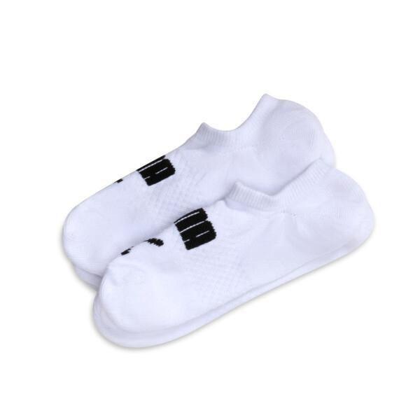 PUMA Women's Non-Terry No-Show Socks (3 Pairs) in White/Black Product Image