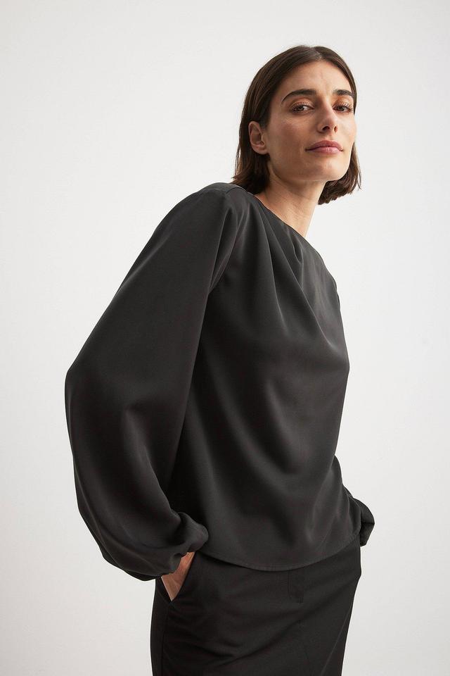 Draped Balloon Sleeve Blouse Product Image