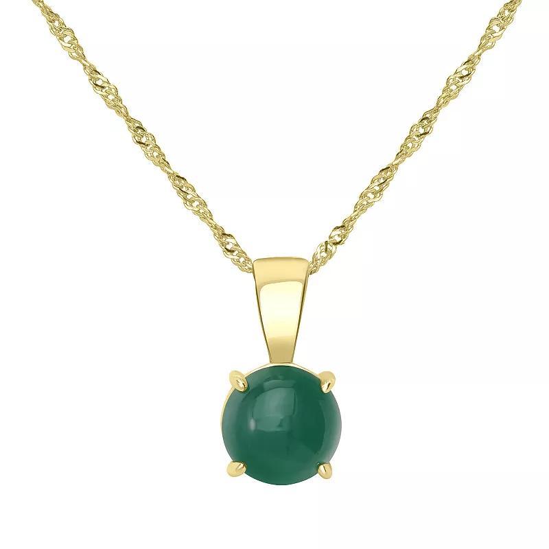 Gemistry 14k Gold over Sterling Silver Stone Round Pendant Necklace, Womens Turquoise Product Image