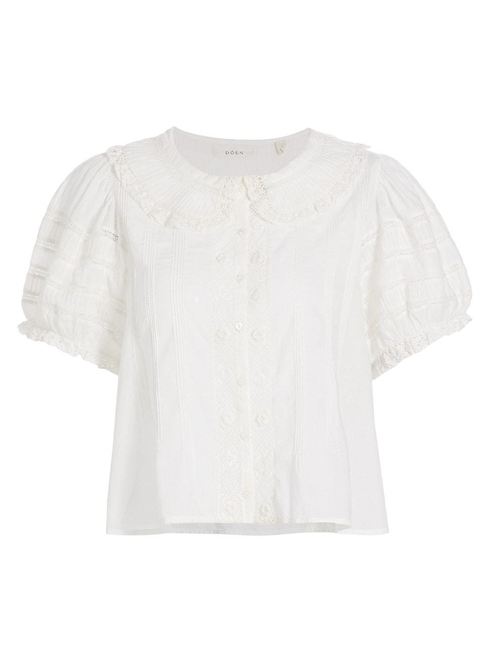 Womens Bernadine Peter Pan Lace Blouse Product Image