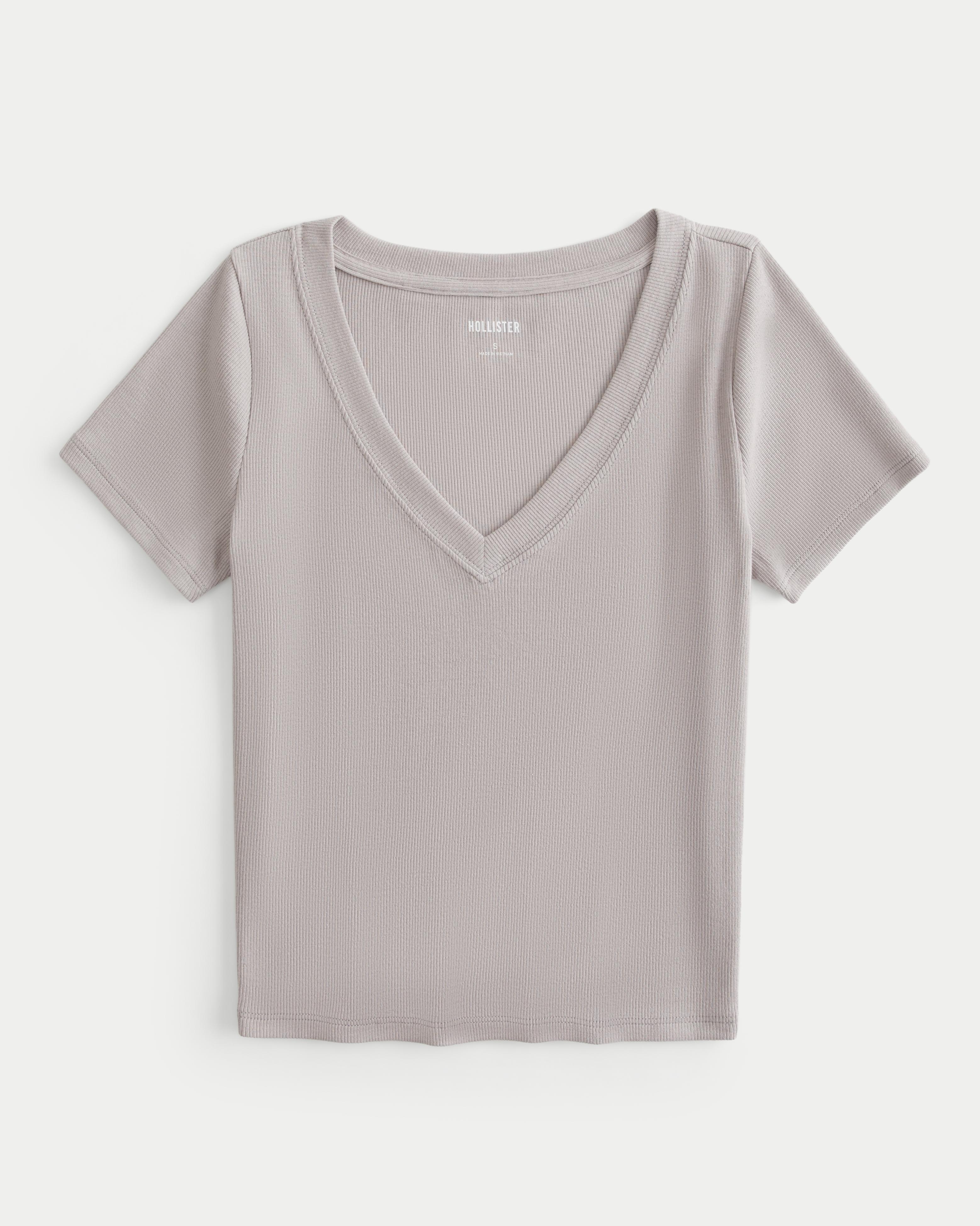 Ribbed V-Neck Top Product Image