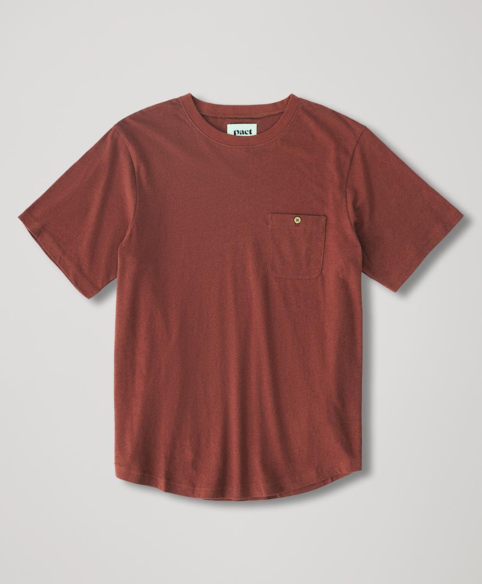 Seaside Linen Blend Short Sleeve Pocket Crew T-Shirt Made With Organic Cotton Product Image