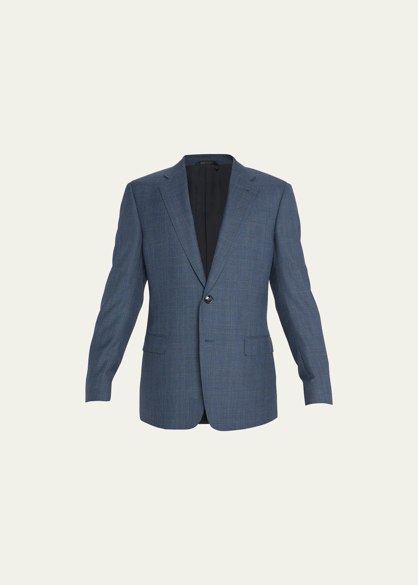 Mens Tonal Plaid Wool Suit Product Image