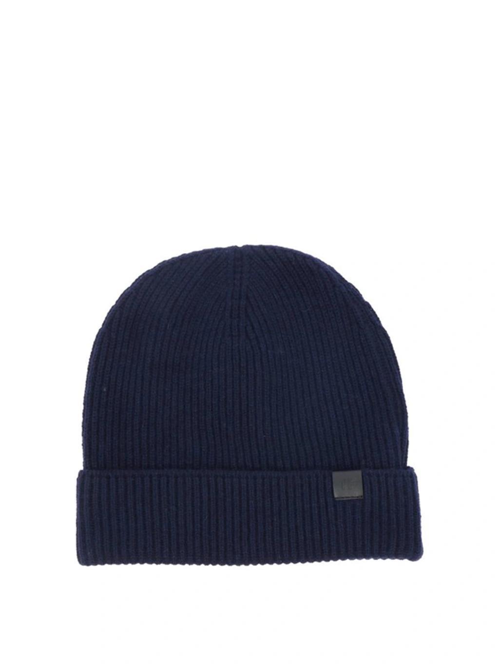 TOM FORD Logo-patch Cashmere Beanie In Blue Product Image